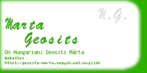 marta geosits business card